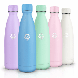 🌟 HoneyHolly Trinkflasche Edelstahl, 500ml BPA-frei - Himmelblau - 500ml 500 ml 🌟