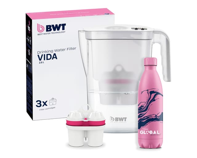 🌊 BWT Wasserfilter Vida 2,6L & Climate Bottle 🌿 | Filter mit 3 Magnesium-Kartuschen | Trinkwasserfilter