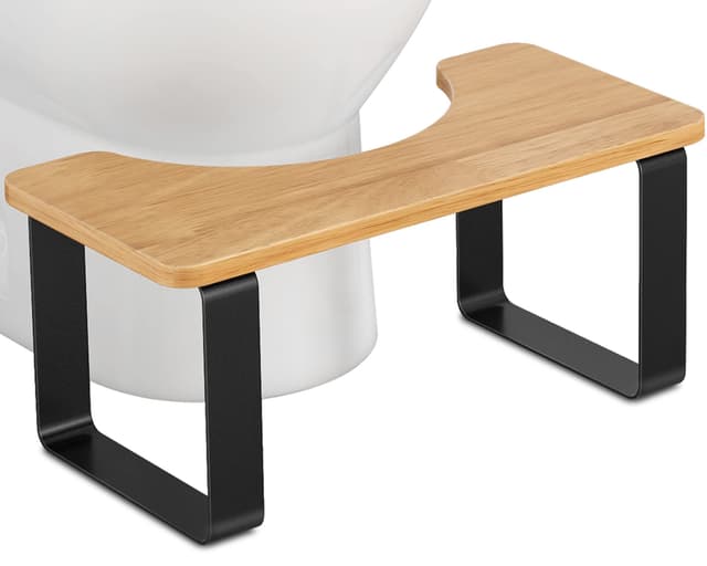 JIAPAIDUO Metall mit Holz-Toilettenhocker, 7 Zoll Badezimmer-Kothocker 🚽
