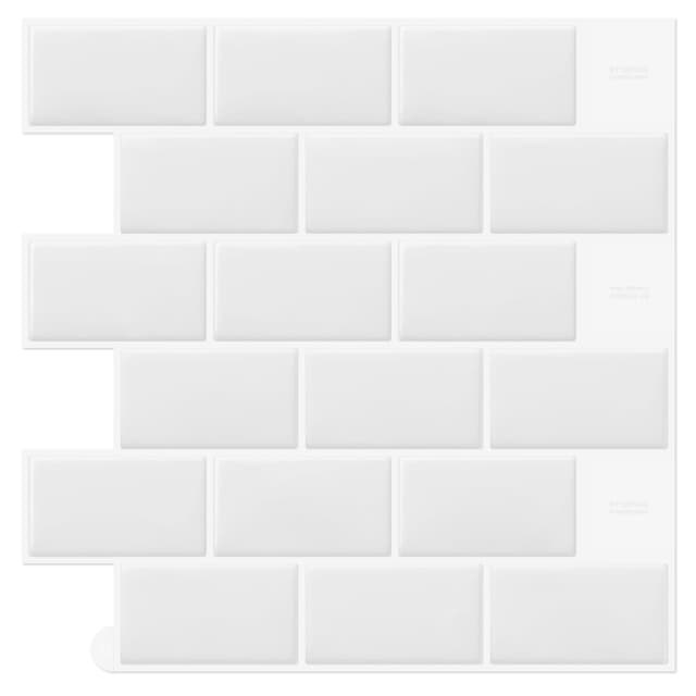 🔥 DEWOO 10-Stück 3D Fliesenaufkleber Selbstklebend Weiß Küche Bad (30,5 x 30,5 cm) 🔥