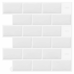 🔥 DEWOO 10-Stück 3D Fliesenaufkleber Selbstklebend Weiß Küche Bad (30,5 x 30,5 cm) 🔥