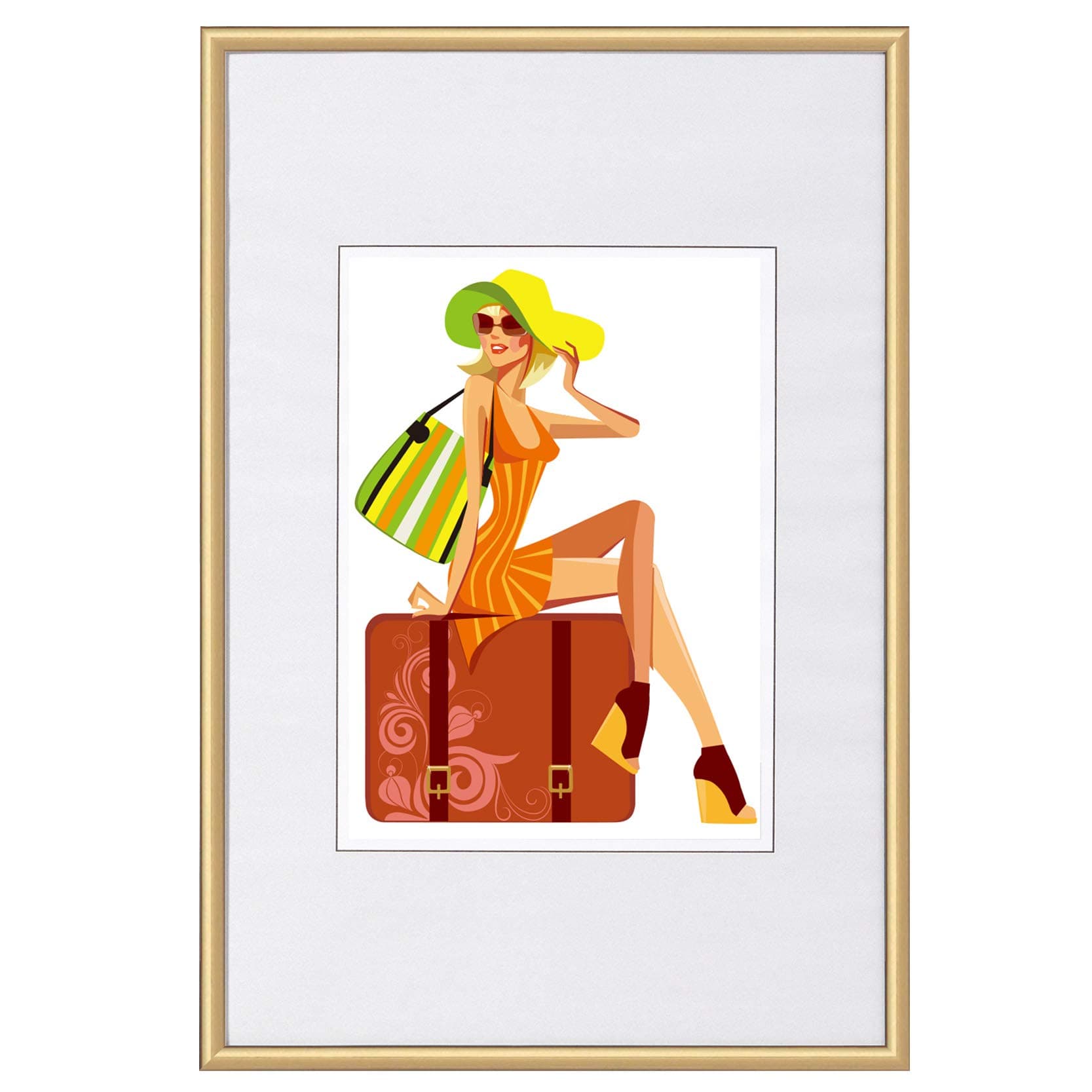 🖼️🌟 WOLTU Bilderrahmen 10x15 cm Fotorahmen aus Kunststoff mit Passepartout, Gold 10x15 Gold 🌟🖼️