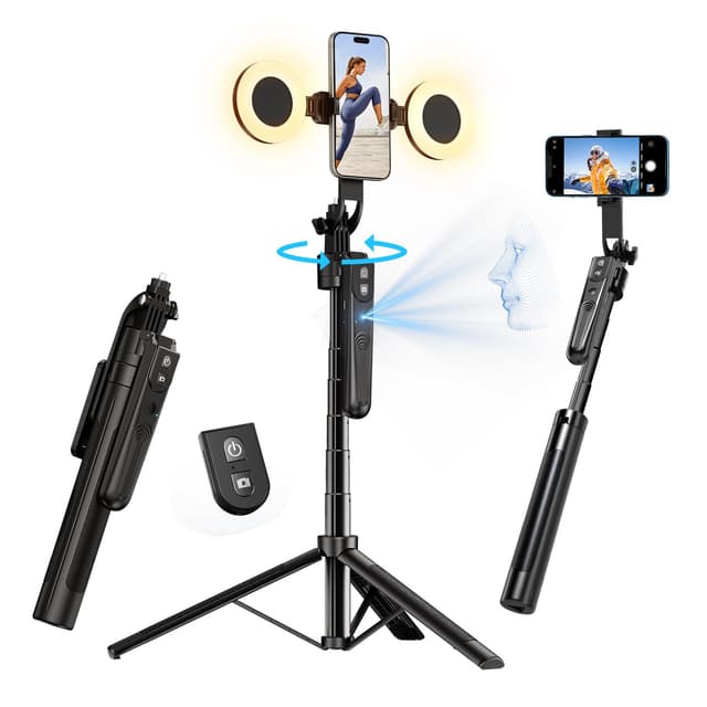 📸 yAyusi 360° Drehung Auto Face Tracking Stativ mit Licht 🌟