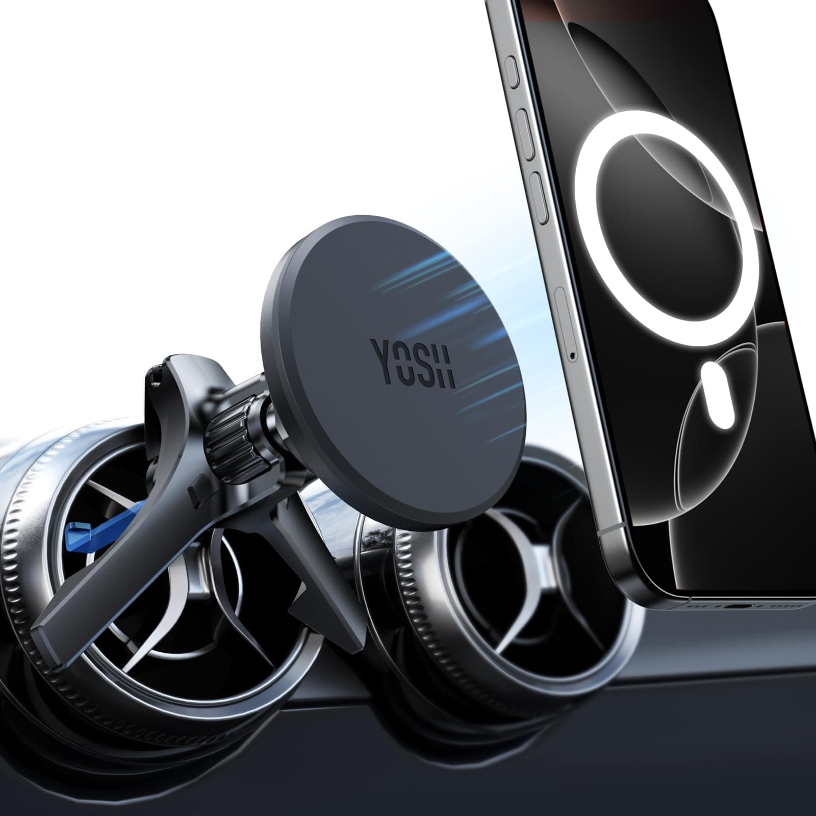 YOSH Handyhalterung Auto für MagSafe [Runde Lüftung] 🚗📱
