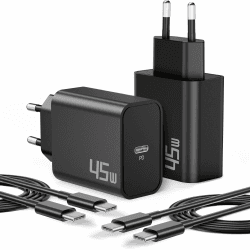 🔋 45W USB-C Schnellladegerät + 2M Typ C Ladekabel 2-Pack 📱