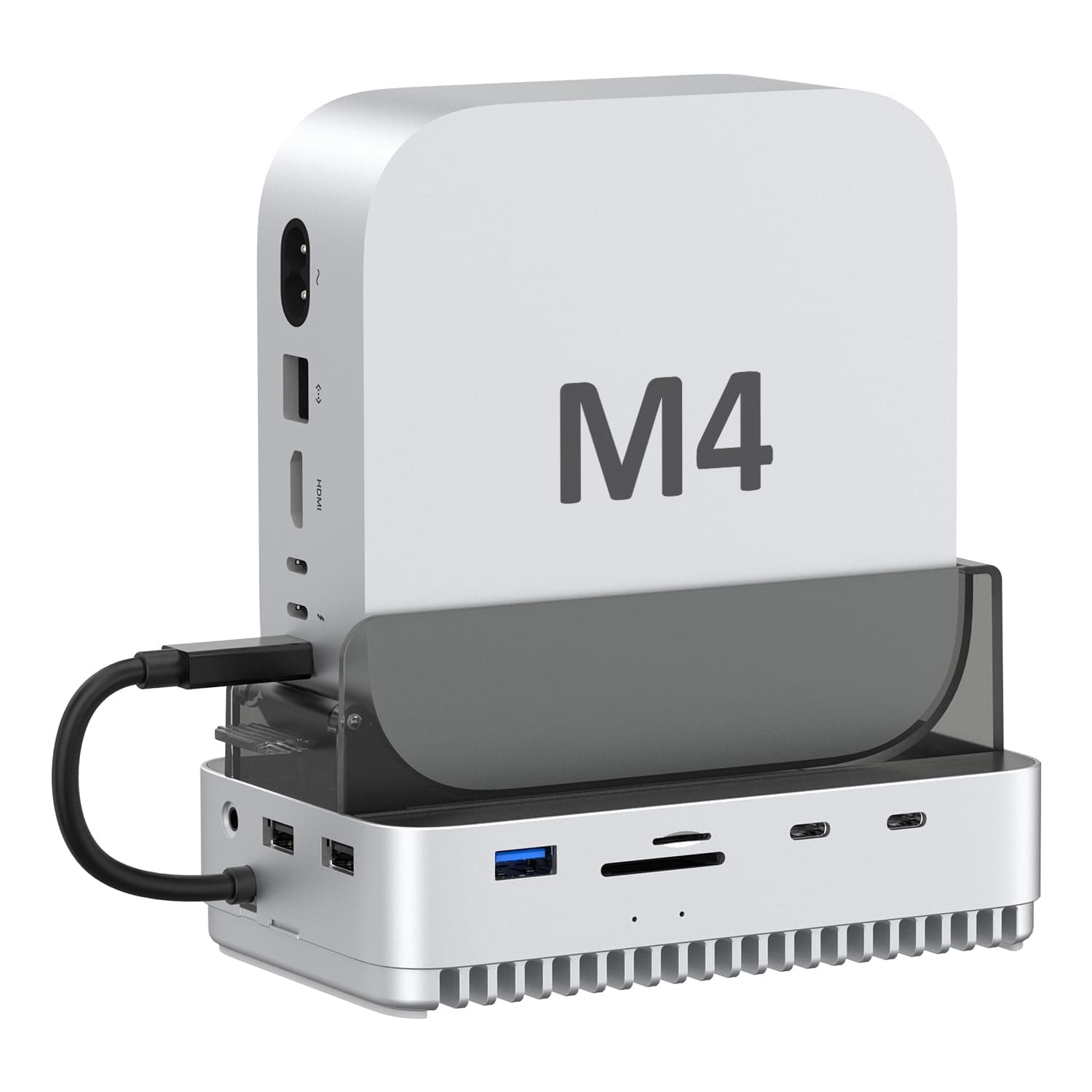 AKKYAJAURE Vertikale Dockingstation für Mac Mini M4 – USB4 40 Gbit/s M.2 NVMe SSD-Gehäuse & USB-C-Hub ⚙️🖥️