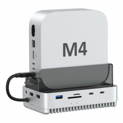 AKKYAJAURE Vertikale Dockingstation für Mac Mini M4 – USB4 40 Gbit/s M.2 NVMe SSD-Gehäuse & USB-C-Hub ⚙️🖥️
