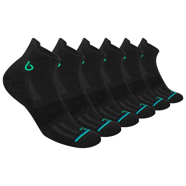 BAMBOS Sneaker Socken Ultraweich Bambus Herren Damen Kurz Sportsocken Laufsocken, 3/6 Paare 35-38 Schwarz 6P 🧦🏃‍♂️🏃‍♀️