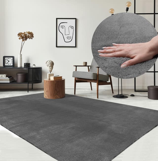 🛋️ Teppich Relax Moderner Flauschiger Kurzflor Teppich 🌟