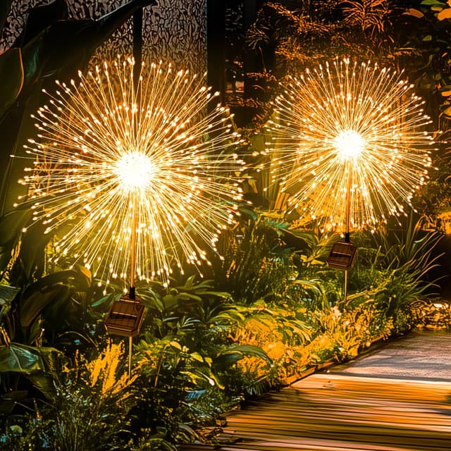 Solarlampen für Außen Garten, 2 Stück 150 LED Warmweiß Gartendeko Solarleuchten 🌼