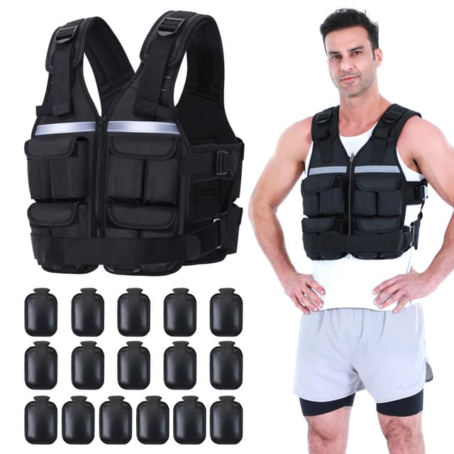 🏋️‍♂️ Sportneer Verstellbare Gewichtsweste 0,9-8kg, 9-in-1 Schnell Verstellbare Laufweste für Männer und Frauen