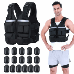 🏋️‍♂️ Sportneer Verstellbare Gewichtsweste 0,9-8kg, 9-in-1 Schnell Verstellbare Laufweste für Männer und Frauen