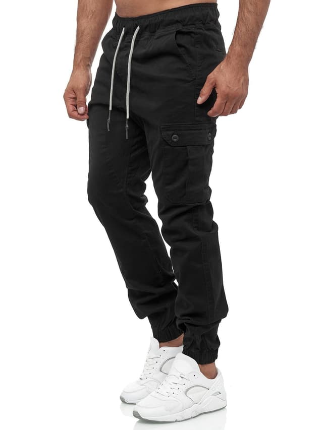 Tazzio Cargohose Herren Cargo Hose Jogger Chino Regular Fit Jeans 16610 L Schwarz 🛍️