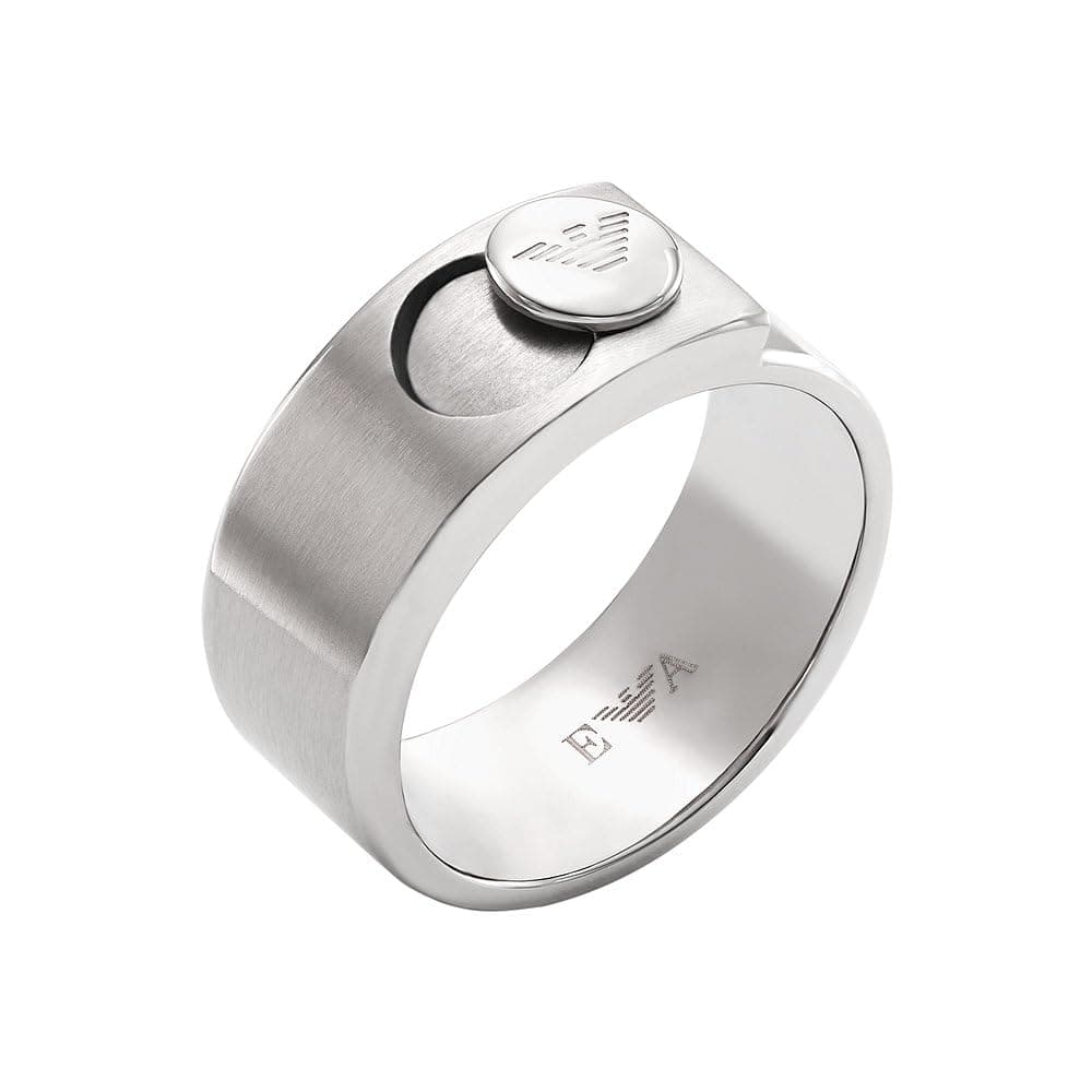 🌟 Super Deal! Emporio Armani Herren Band-Ringe aus Edelstahl Silberner Sand 60 🌟