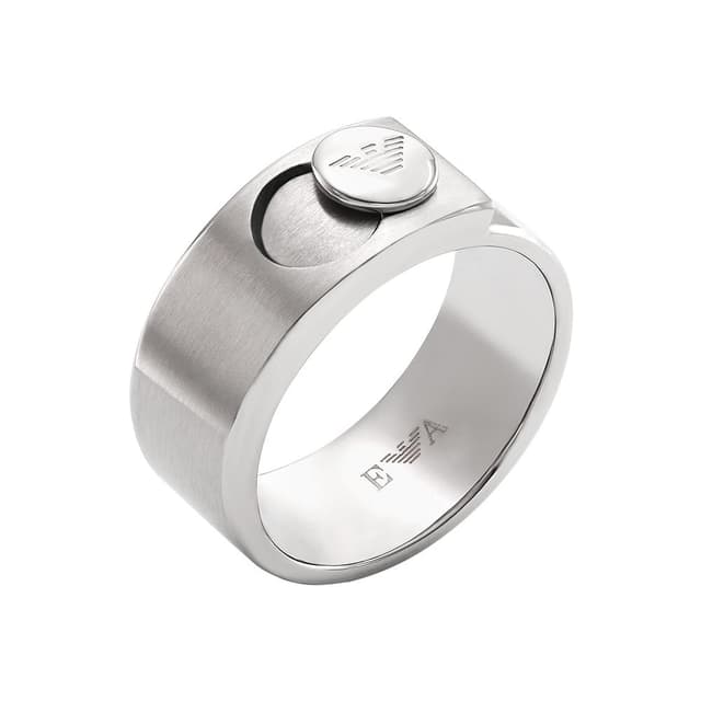 🌟 Super Deal! Emporio Armani Herren Band-Ringe aus Edelstahl Silberner Sand 60 🌟