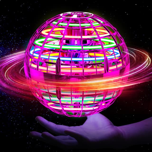 🚀 Ivtivfu Fliegender Ball (Rosa) - Magischer LED UFO Ball Spielzeug für Kinder 🌟