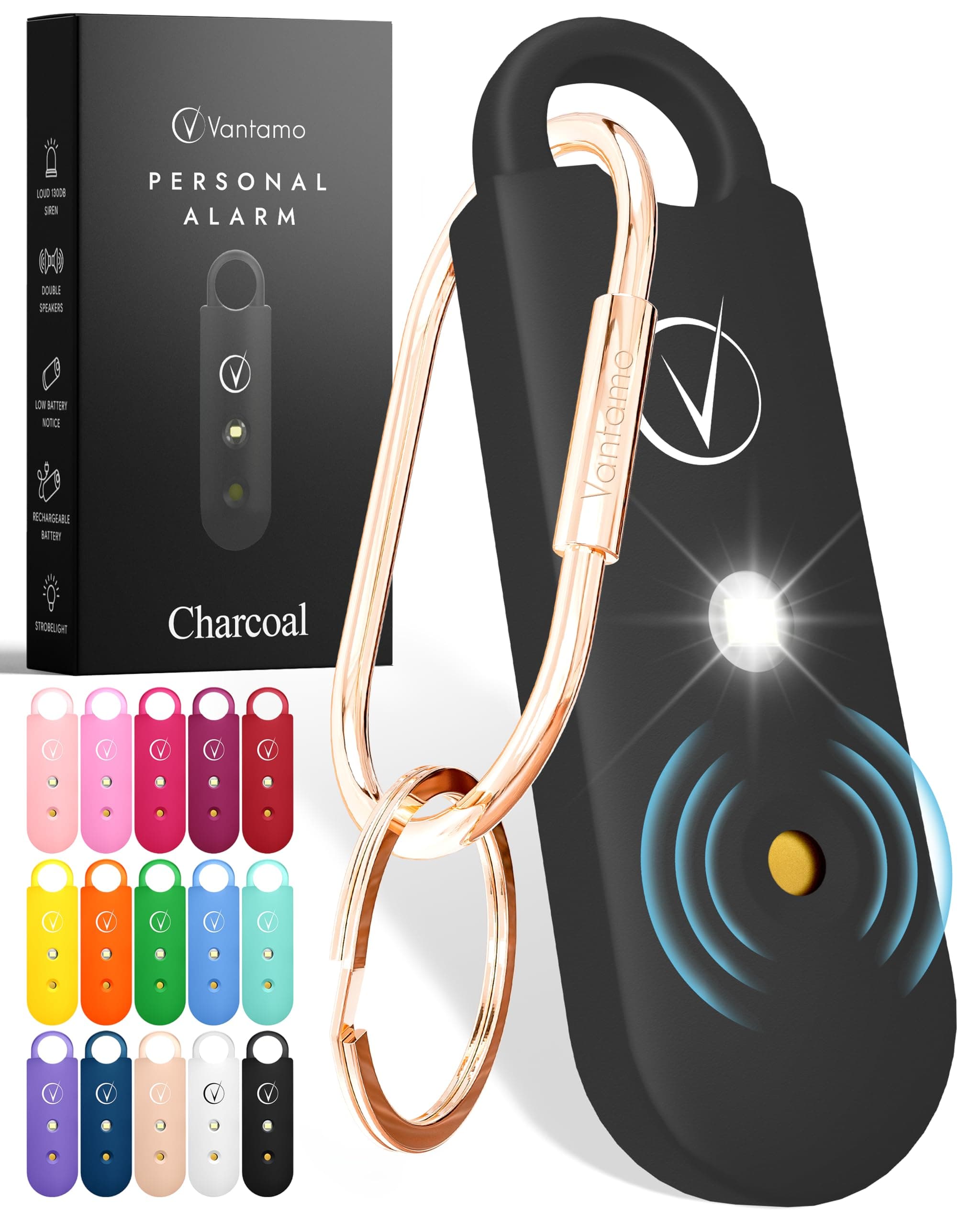 Vantamo Taschenalarm Extra Laut 130dB Mit 2 Lautsprechern Für Selbstverteidigung Frauen 🔊🚨