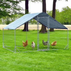 🐔🏡 Zooprinz XXL Freilaufgehege aus Metall mit Sonnendach/Regenschutz für Hühner 🌞🌧️