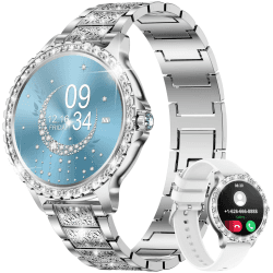 LIGE Smartwatch Damen mit Telefonfunktion, 1.32" Diamant Fitnessuhr Damen für IOS Android 🌟