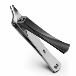 🔥 FERYES Nagelknipser mit Glasnagelfeile - Schräg gebogene Klinge Fingernagelknipser mit Auffänger, Edelstahl Nagelknipser für eingewachsene Zehennägel mit schickem Etui Schwarz 🌟