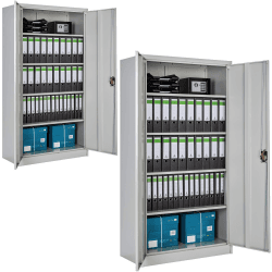 🔒 Tectake® 2er Set Aktenschrank abschließbar - Grau | Büromöbel-Angebot!