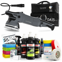 Poliermaschinen Set: Chemicalworkz DA15 Pro Exzenter Poliermaschine + Sonax Politur Set + Royal Pads Premium Polierpads + Dr. Wack Versiegelung für Lack + Zubehör | 20-teilig Sonax ALL-INCLUSIVE 🥇