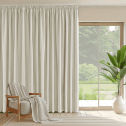 🏡 PONY DANCE Übergardinen für Große Fenster H260 x B300 cm - Hellbeige