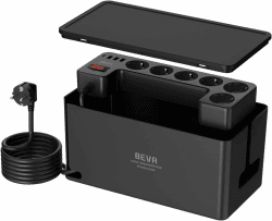BEVA Integrierte Mehrfachsteckdose 6 Steckdosen+3 USB-A+1 USB-C