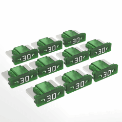 🚗 AUPROTEC Mini LP Kfz Sicherungen Flachstecksicherungen 2A - 30A Auswahl: 30A Ampere grün, 10 Stück 🚗