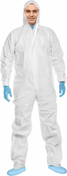 ACE CoverX Arbeits-Overall mit Kapuze - Einweg-Schutzanzug XXL Weiß ⭐️👨‍🔬🔧