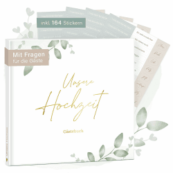 mintkind® Gästebuch Hochzeit zum Ausfüllen Greenery inkl. 4 Stickerbögen