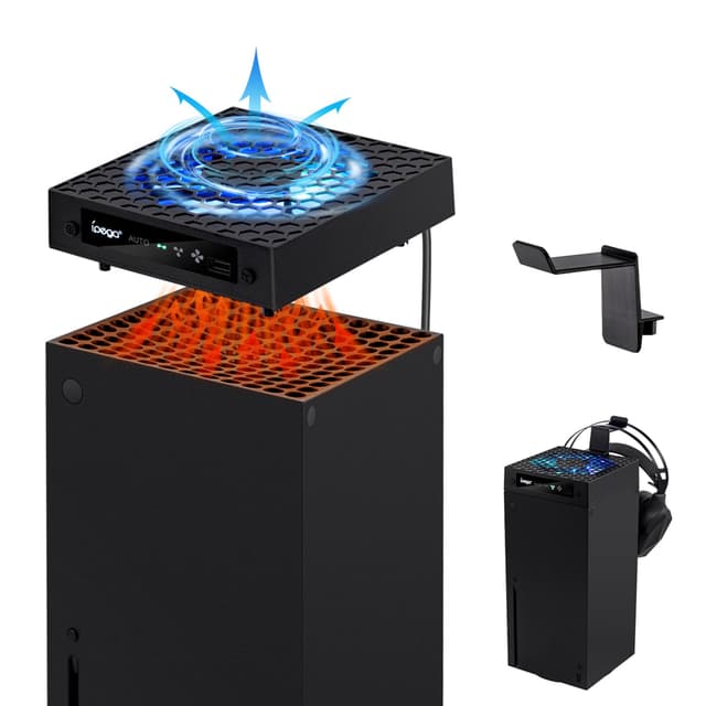 🎮 Mcbazel Xbox Series X Lüfter mit RGB Kühlventilator und Headset-Halterung