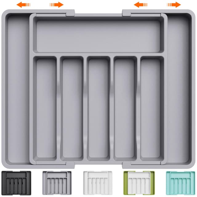 🍴 Lifewit Besteckkasten für Schubladen 40 50, Kunststoff Besteckeinsatz 🌟
