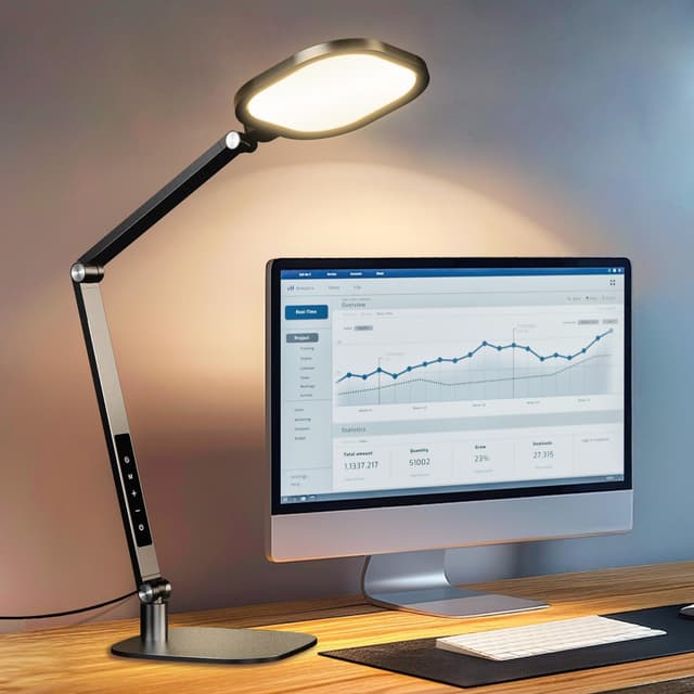 LitONES Schreibtischlampe LED Dimmbare 🌟 Augenschutz Tageslichtlampe 🌈 Schreibtisch mit 3 Farbmodi und Touch-Steuerung/Memory-Funktion 🖥️ 15W Schwenkarm Bürolampe mit Stecker 🌑 Schwarz 1 Stück