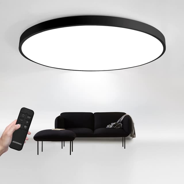🌟 JDONG LED Deckenleuchte Dimmbar Flach Rund Schwarz 54W Deckenlampe 🌈🏡