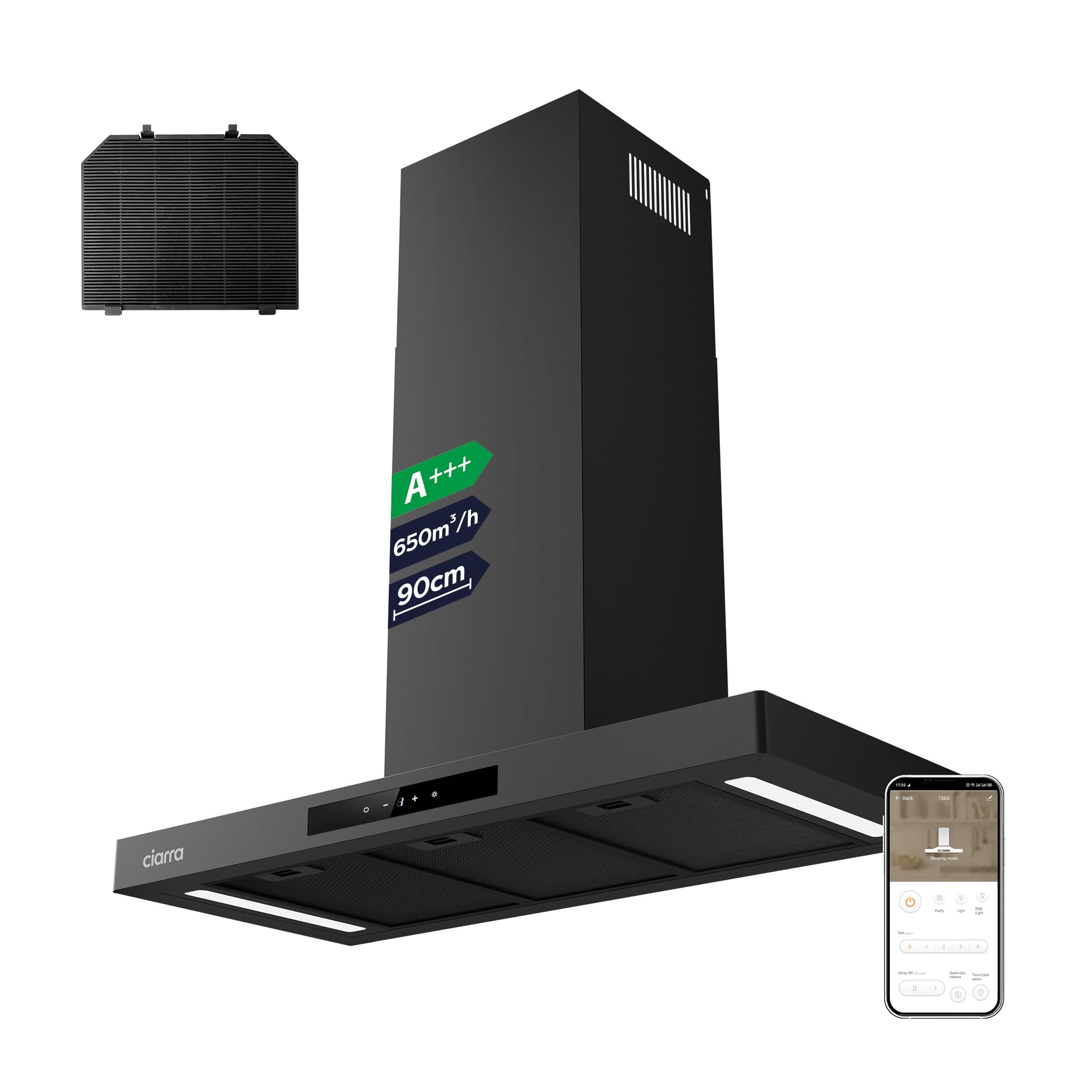 🔥 Mega Deal! CIARRA CBCB9102-P A+++ Dunstabzugshaube 90cm 🌟