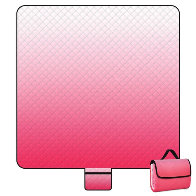 Picknickdecke Wasserdicht in Rosa Farbverlauf | 200 x 200cm Stranddecke für 4-6 Personen