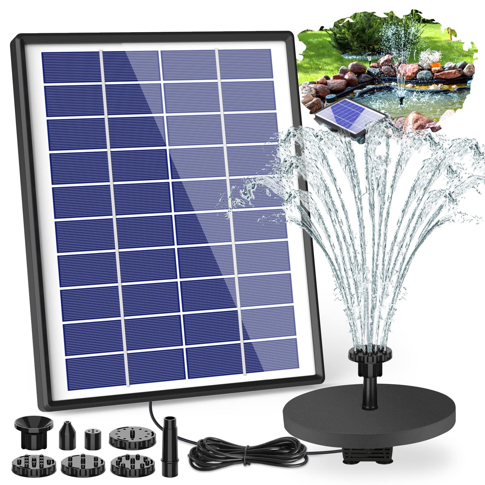 🌞🌿 AISITIN Springbrunnen mit 6.5W Solar Panel 🌊🐦