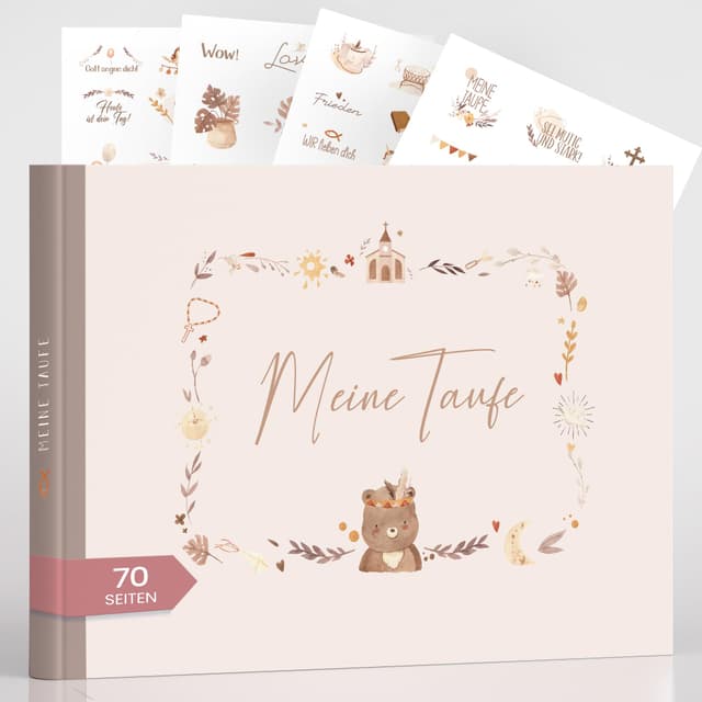Personalisiertes Taufgeschenk für Jungen und Mädchen - Taufbuch Erinnerungsalbum 🎁