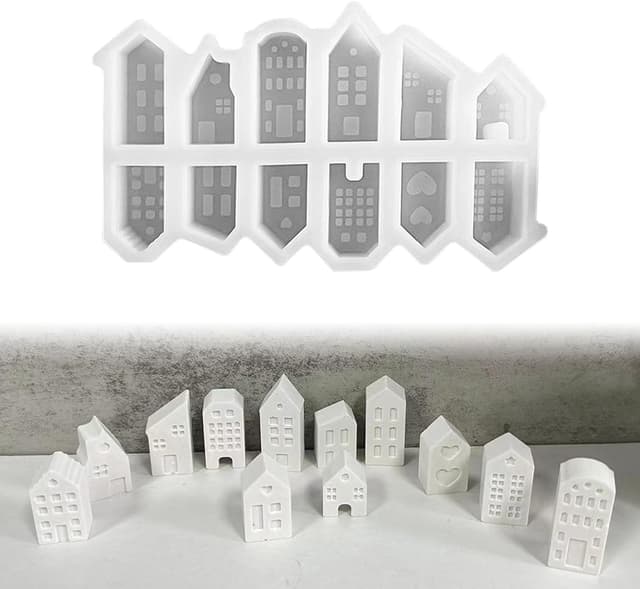 🎄 Silikonformen Gießformen Haus: Weihnachtsdeko DIY Set 🏠