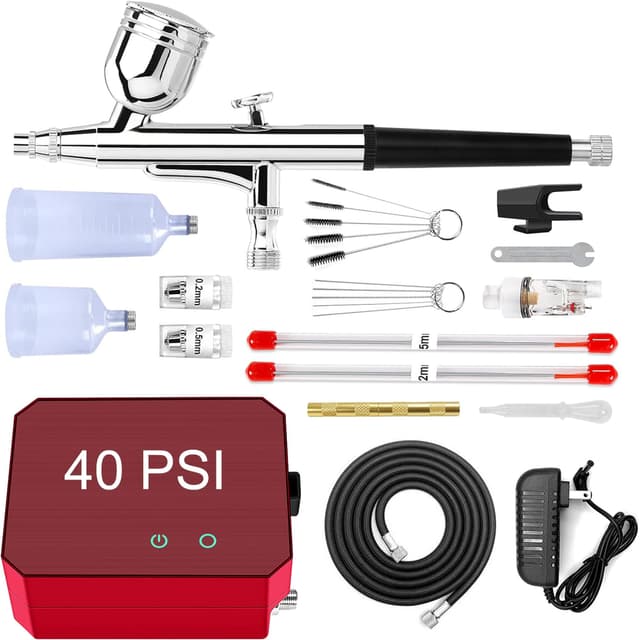 🎨🖌️ Powate 40 PSI Airbrush Set - Multifunktionales Airbrush-Kit für Kreativität! 🎂💄🎨