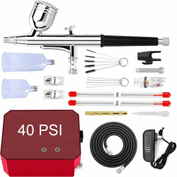 🎨🖌️ Powate 40 PSI Airbrush Set - Multifunktionales Airbrush-Kit für Kreativität! 🎂💄🎨