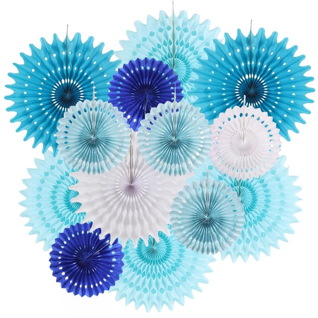 SUNBEAUTY 15 Stücke Papier Fächer Hängend Papiergirlande 🎉🎈🎊