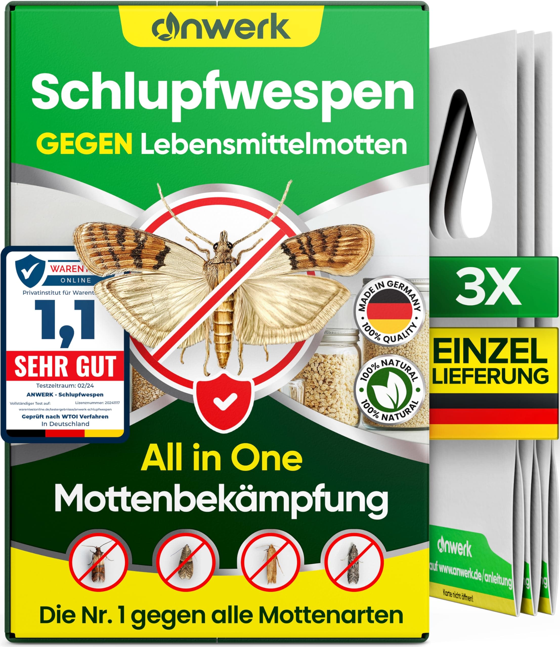 🦟🚫 anwerk® Schlupfwespen gegen Lebensmittelmotten - Effektive Mottenbekämpfung!