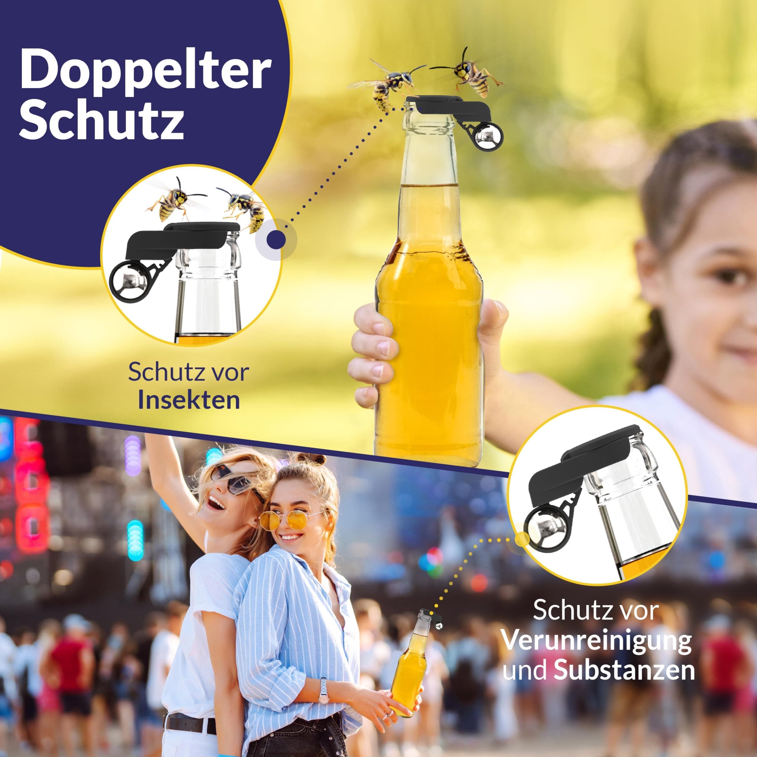 FlyEx-Cap 5X vollautomatischer Flaschenverschluss 5'er Set Insektenschutz 🍻🦟