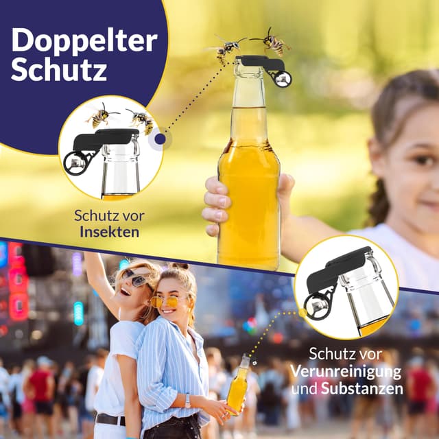 FlyEx-Cap 5X vollautomatischer Flaschenverschluss 5'er Set Insektenschutz 🍻🦟