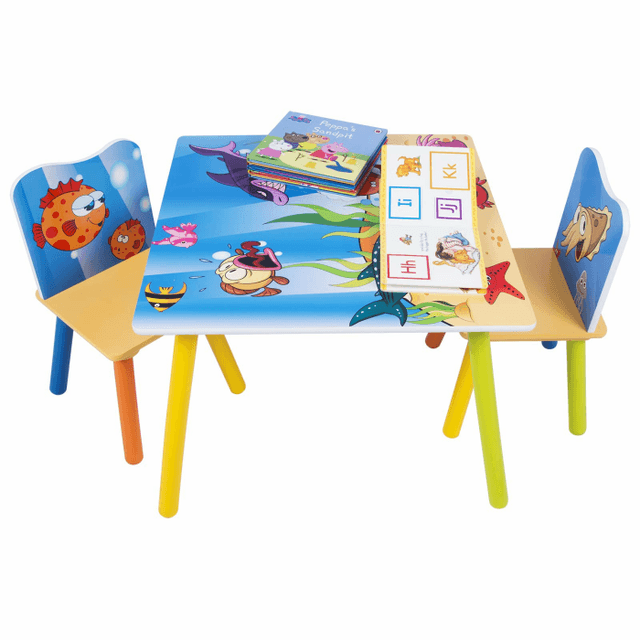 🐠 WOLTU Kindertisch mit 2 Stühlen, Tisch und Stühle Set für Kinder 🦀