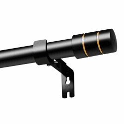 🌟 Schwarze Edelstahl Gardinenstange 25mm Durchmesser 67-222cm Verstellbar mit Zubehörset
