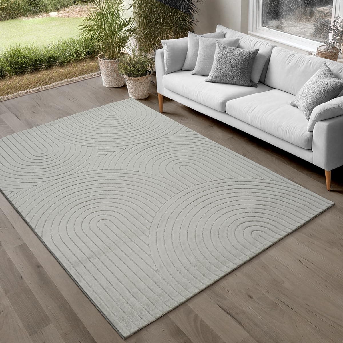 🌟 Moderner Grauer Teppich Parma 200 x 280 cm - Waschbar & Angenehm Weich 🌟