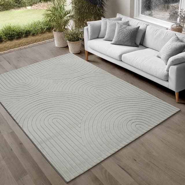 🌟 Moderner Grauer Teppich Parma 200 x 280 cm - Waschbar & Angenehm Weich 🌟
